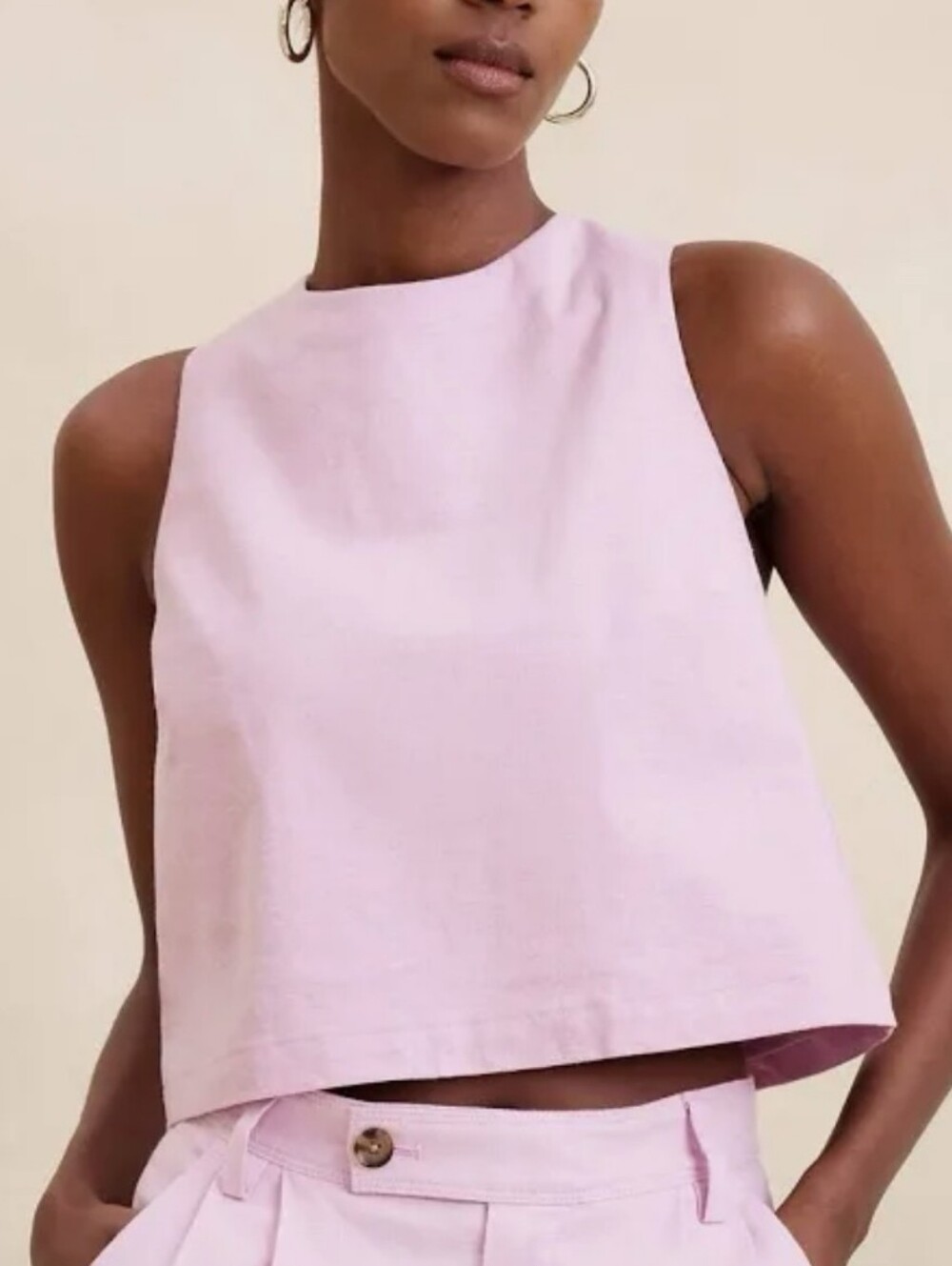 Banana Republic Lilac Cropped Sleeveless Tank